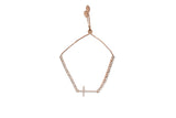 Womens Sterling Silver & CZ Sideways Cross Bracelet in Rose Gold - Medi Safe by Arabesques Jewels 