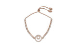 Womens Sterling Silver & CZ Spirit Circle Tennis Bracelet in Rose Gold