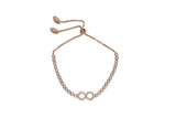 Womens Sterling Silver & CZ Infinity Tennis Bracelet in Rose Gold