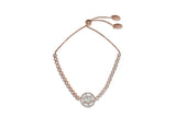 Womens Sterling Silver & CZ Circle Tennis Bracelet in Rose Gold