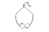Womens Sterling Silver & CZ 'Friends Forever' Tennis Bracelet