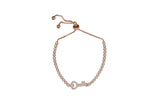 Womens Sterling Silver & CZ Key Tennis Bracelet in Rose Gold