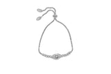 Womens Sterling Silver 925 Dancing Diamond Evil Eye Bracelet