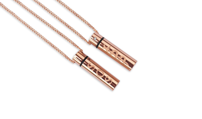 MediSafe by Arabesques Jewels 30" Stainless Steel SOS Talisman Necklace in Rose Gold - Medi Safe by Arabesques Jewels 
