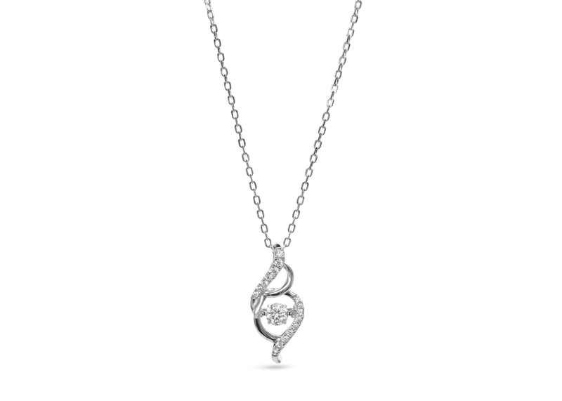Womens Sterling Silver 925 Dancing Diamond Arabesques Necklace - Medi Safe by Arabesques Jewels 