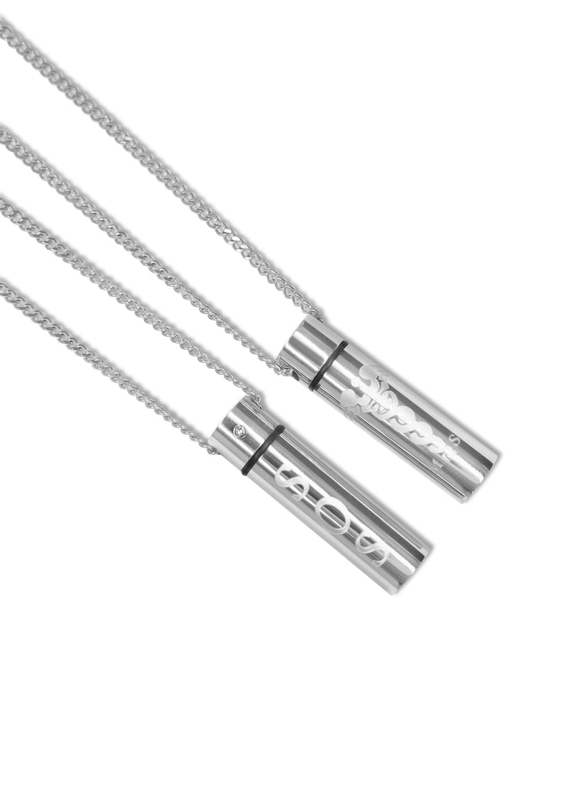 MediSafe by Arabesques Jewels 30" Stainless Steel SOS Talisman Necklace in Silver - Medi Safe by Arabesques Jewels 