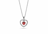 Womens January Garnet Birthstone Necklace Pendant. Sterling Silver - Medi Safe by Arabesques Jewels 