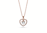 Womens April Diamond Birthstone Necklace Pendant. Sterling Silver/Rose Gold - Medi Safe by Arabesques Jewels 